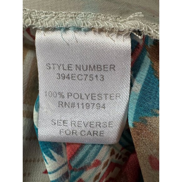 Live and Let Live Sheer Multicolored Tie-Front Top Size M 100% Polyester - Picture 6 of 16